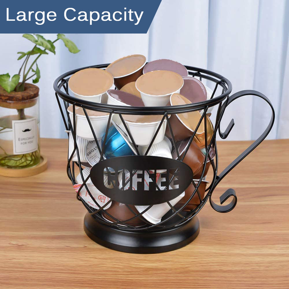 Newest Coffee Pod Holder Organizer Mug With Base K Cup Keeper Espresso Pod Coffee Capsule Kitchen Holder Storage Basket