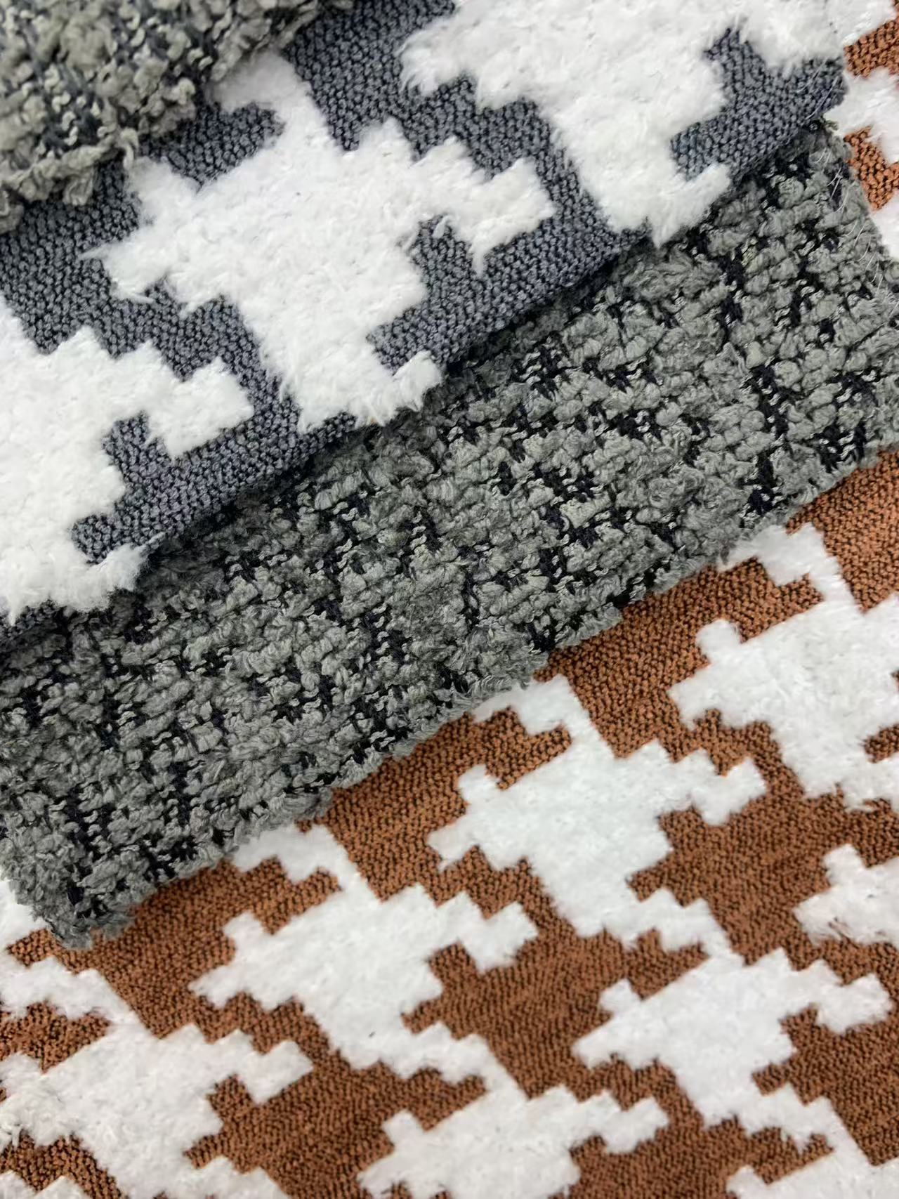 High Quality Houndstooth Upholstery Fabric for Sofa