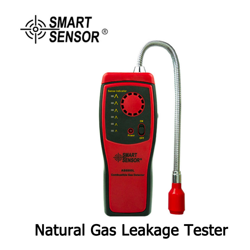 Combustible Gas Analyzer Port Flammable Natural Gas Leaking Detector Meter Tester Sound Light Alarm