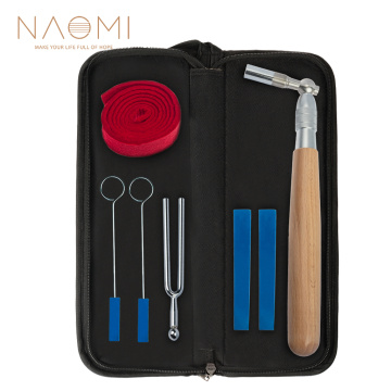 Naomi Piano Tuning Kit W/Piano Tuning Hammer Maple Handle Rubber Wedge Mute Temperament Strip Tuning Fork And Case