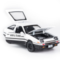 KIDAMI 1:28 Alloy Diecast Toy Cars Pull Back Initial D AE86 Car Model автомобильные тов Sound Light Vehicles Gift For Kids Boys