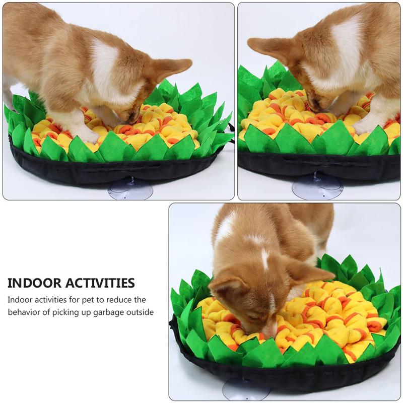 Dog Snuffle Mat Lick Pad Pet Slow Eat Training Foraging Pet Treat Puzzle Slow Food Bite-Resistant Anti-Choking Mat(Random Color)