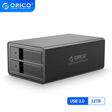 ORICO 95 Series 3.5 inch HDD Docking Station 2 Bay 32TB Aluminum USB3.0 HDD Enclosure with 36W External Power Adapter HDD Case