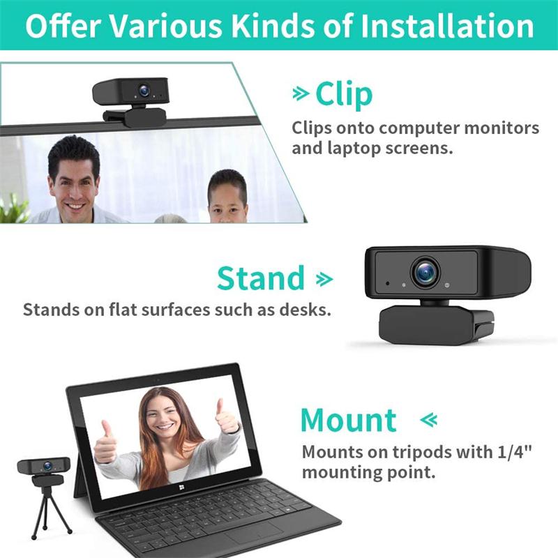 1080P High Speed Webcam With Microphone Rotatable Auto Focus Web Camera For Live Broadcast Video Conference Recording Work