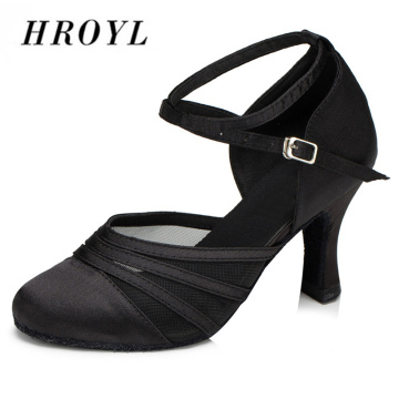 HROYL Women Latin dance shoes For Girls ladies Indoor Ballroom Tango Dancing Shoes 10/8.5/7.5/6/5CM Heels Wholesaler