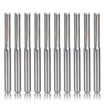 10Pcs 2 Flute Cnc Router Bits 3.175Mm Straight Slot Tungsten Steel Milling Cutter For Wood Mdf Plastic