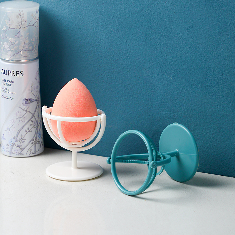 1PC Colorful Beauty Stand Drying Rack Makeup Sponge Puff Holder Tools Rotatable Wall-mounted Cosmetic Shelf Sponge Holder