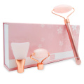 Rose Quartz Roller Slimming Face Massager Lifting Tool Natural Jade Facial Massage Roller Stone Skin Beauty Care Set Gift Box