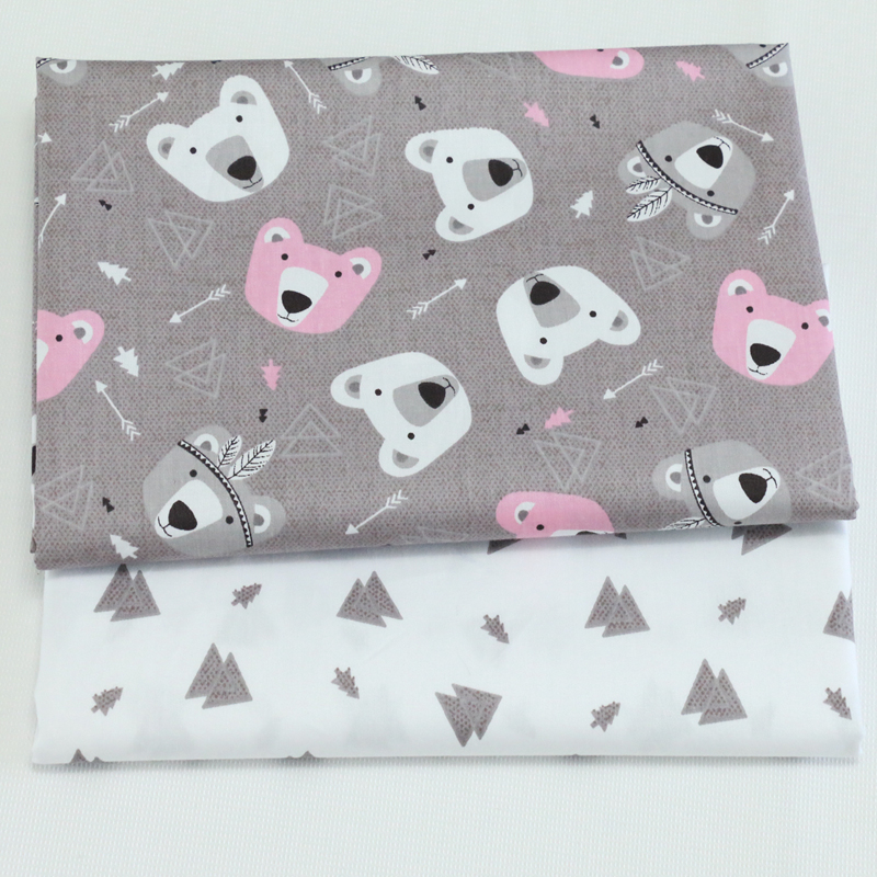 Bear Head 100% cotton Twill Fabric for DIY Sewing Quilting Fat Quaters Dress Making Material For Baby&Child and Dolls