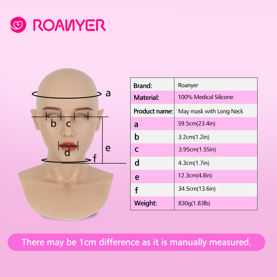 Roanyer May Realistic Silicone Sexy Women Mask Fake Face Halloween masken For Crossdresser Transgender Male To female Masquerade