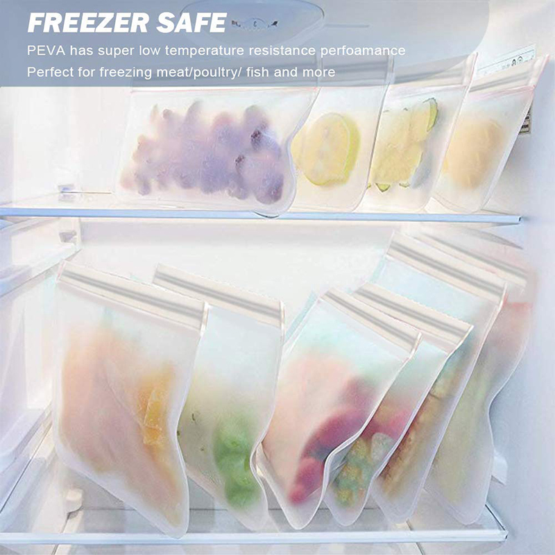 6/12 Pack Ziplock Reusable Food Storage Bags BPA Free Leak-proof Snacks Bags for Lunch Freezer Fruit FDA Grade Food Storage Bag