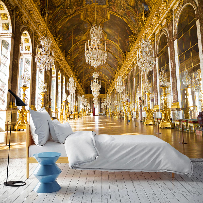 Custom Photo Golden Palace Hall Poster Wall Painting Luxury European Style Living Room Sofa Bedroom Mural Wallpaper For Walls 3D