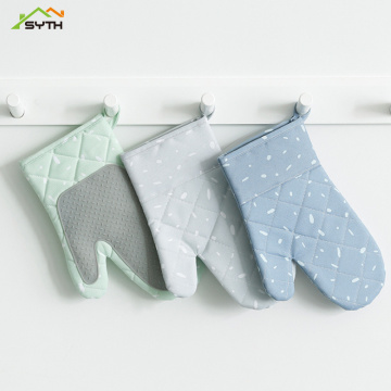 High Temperature Oven Mittens Heat Resistant Microwave Oven Glove Cotton Linen Cooking BBQ Potholders Non-slip Oven Mittens