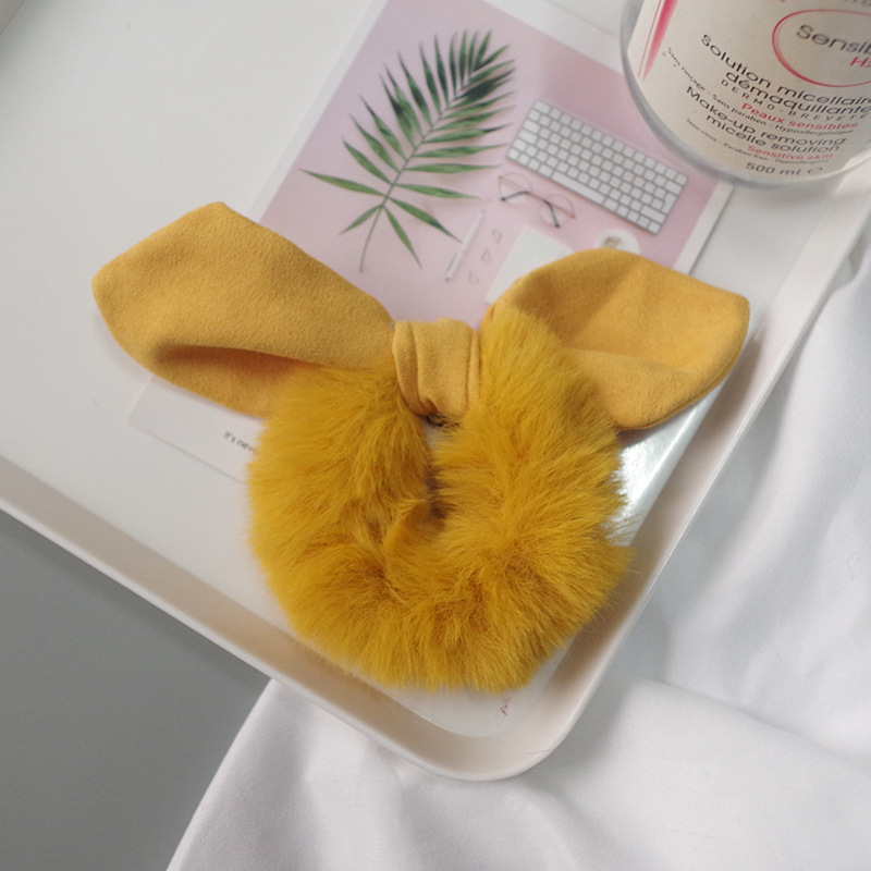 1PC Autumn Winter Cute Plush Cloth Art Rabbit Ear Women's Elastic Hair Bands Fashion Girls Ponytail Hair Accessories HeadWear