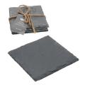 4pcs Natural Slate Drink Coasters Bowl Pad Handmade Insulation Placemats Table Padding Cup Mats Kitchen Decoration Accessories