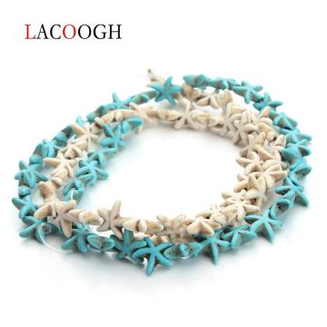 38pcs/Strand 13x13mm Natural Stone Starfish Shape Turquoises Beads Loose Spacer Beads for DIY Jewelry Making Necklace Bracelets
