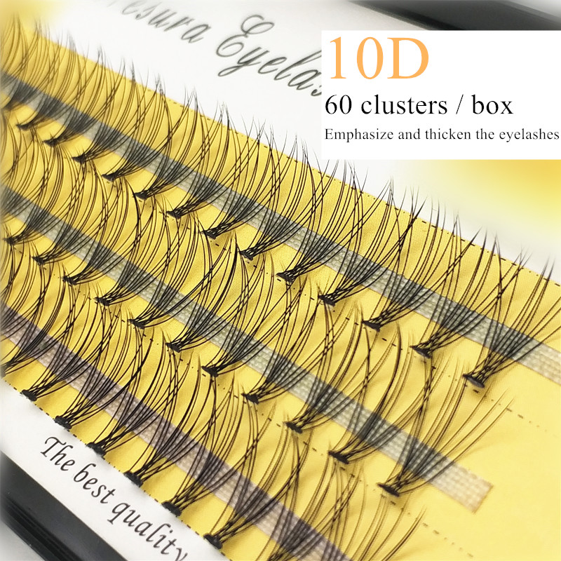 60 cluster/box Individual eyelashes,0.1thick cluster eyelash extension,3D lashes natural false eyelashes wholesale