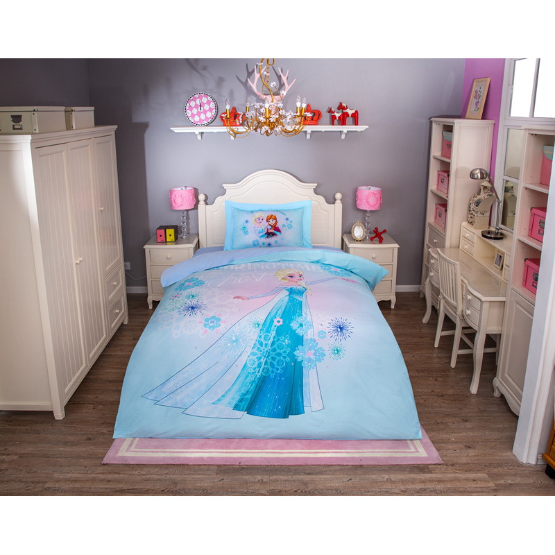 Disney Noble Bedding Set Frozen Princess Elsa Anna Baby Cotton Kids Girls Childrens Bedroom Decor Gift Duvet Cover Set