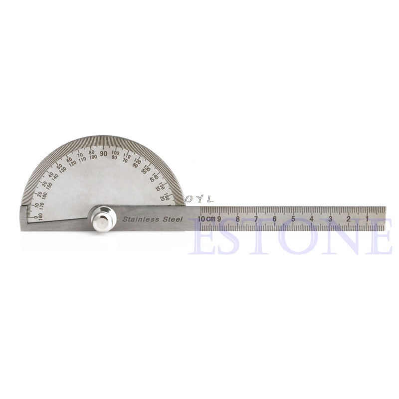 New Stainless Steel 180 degree Protractor Angle Finder Arm Measuring Ruler Tool
