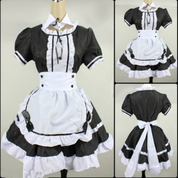 2021 Black Cute Lolita Maid Sexy Costumes French Maid Dress Girls Woman Amine Cosplay Costume Waitress Maid Party Stage Costumes