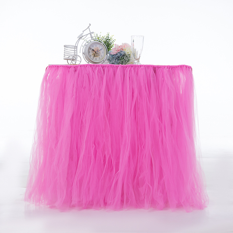 Custom Tutu Table Skirt Wedding Party Birthday Banquet Christmas Decor Tulle 80cm Height x 100cm Width Pink Red Blue Orange