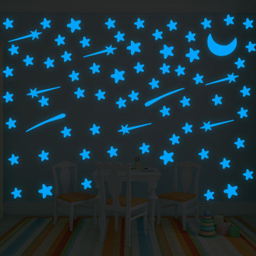 103 pcs Luminous Stars Meteor Moon Wall Sticker for Kids DIY Living Room Bedroom Decoration Decals Glow in the dark 3D Stickers