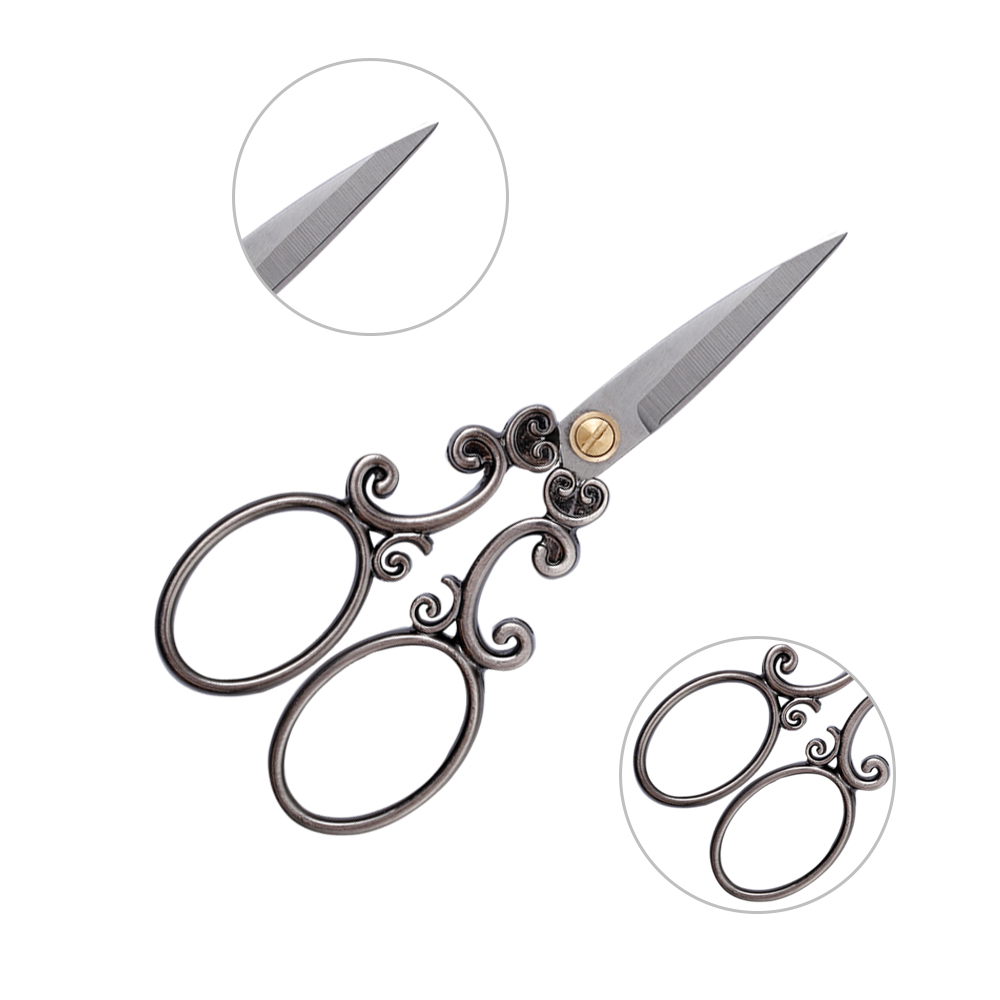 LMDZ 1pcs Retro Style Scissors Antique Cutter Cutting Embroidery Cross Stitch Sewing Tool Stainless Steel Craft Shears