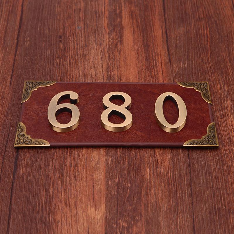 0-9 Vintage Bronze Numbers Sign Hotel Apartment Door Address Plaque Imitation Number Digits Sticker 5CM House Number