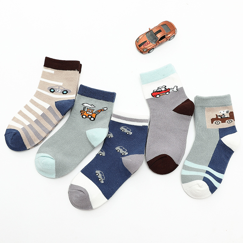5 pairs / lot Boys Socks Autumn Winter Cartoon Cotton Kids Socks 2-15 Year Childen socks