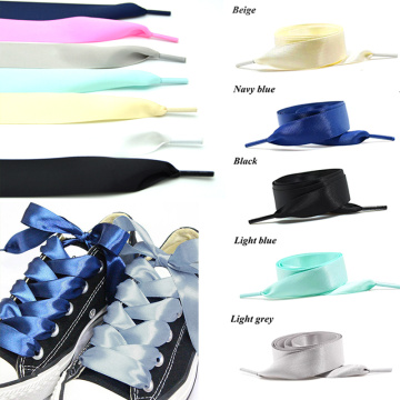 1 Pair 80/100/120/140/160cm Flat Silk Shoe Laces Satin Silk Ribbon Shoelaces DIY Sneaker Shoe Strings Hot Wide Chiffon Shoelaces