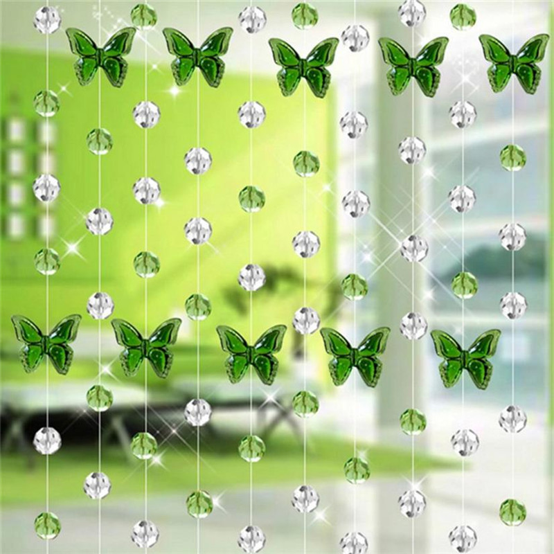 Crystal Glass Bead Curtain Luxury Living Room Bedroom Window Door Wedding Decor Butterfly Diamond String Rop Curtain Screen #LR1