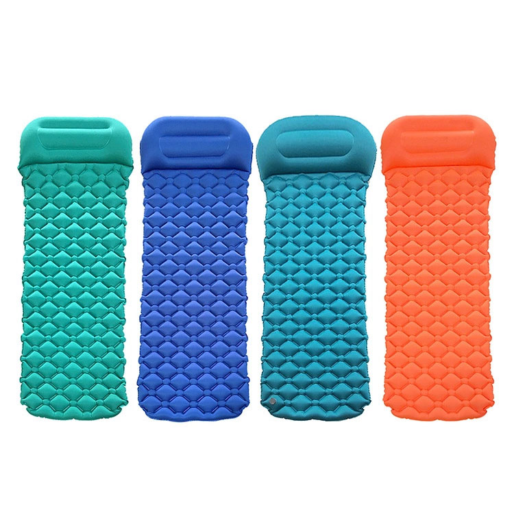 Portable inflatable sleeping pad for camping