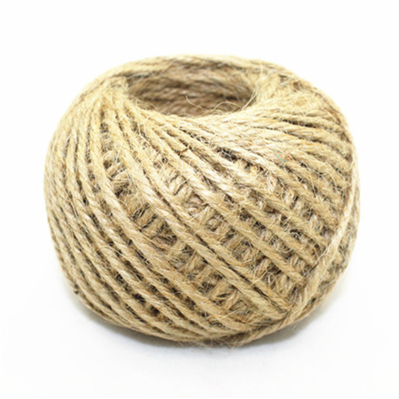 1 Roll 30M Jute Hemp Rope Natural Sisal 2mm Country Label Packaging Wedding Decoration Twisted Rope Rope Event Party DecorationC