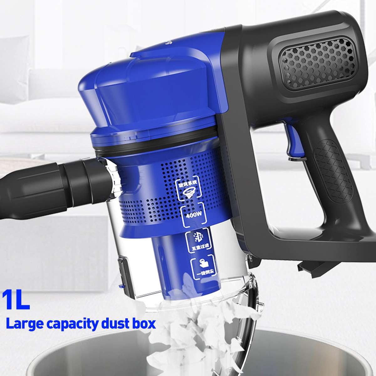 Handheld Vacuum Cleaner 13800Pa Strong Suction Power Hand Stick Aspirator with 1L Big Dustbin For Home Floor Carpet Dust Sweeper