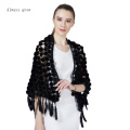 Women shawl,real mink fur shawl for Autumn and winter,Soft, comfortable and elastic