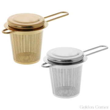 Reusable Mesh Tea Infuser Stainless Steel Strainer Loose Leaf Teapot Spice Filter With Lid Cups Kitchen O23 20 Dropshipping