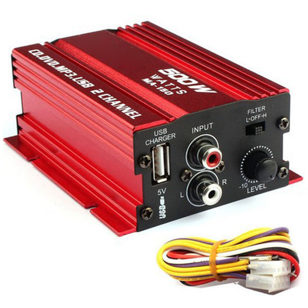 Mini Hi-Fi 500W 2 Channel Stereo Audio Car Amplifier For Car Auto Motorcycle