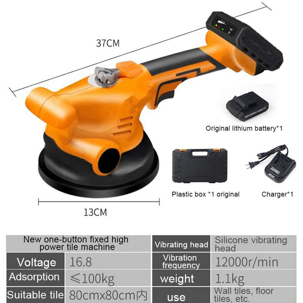 New Tile Vibrator Leveling Machine Bricklayer 16.8V Ceramic Tile Suction Cup 13000mAh Lithium Wireless Tile Floor Laying Tool