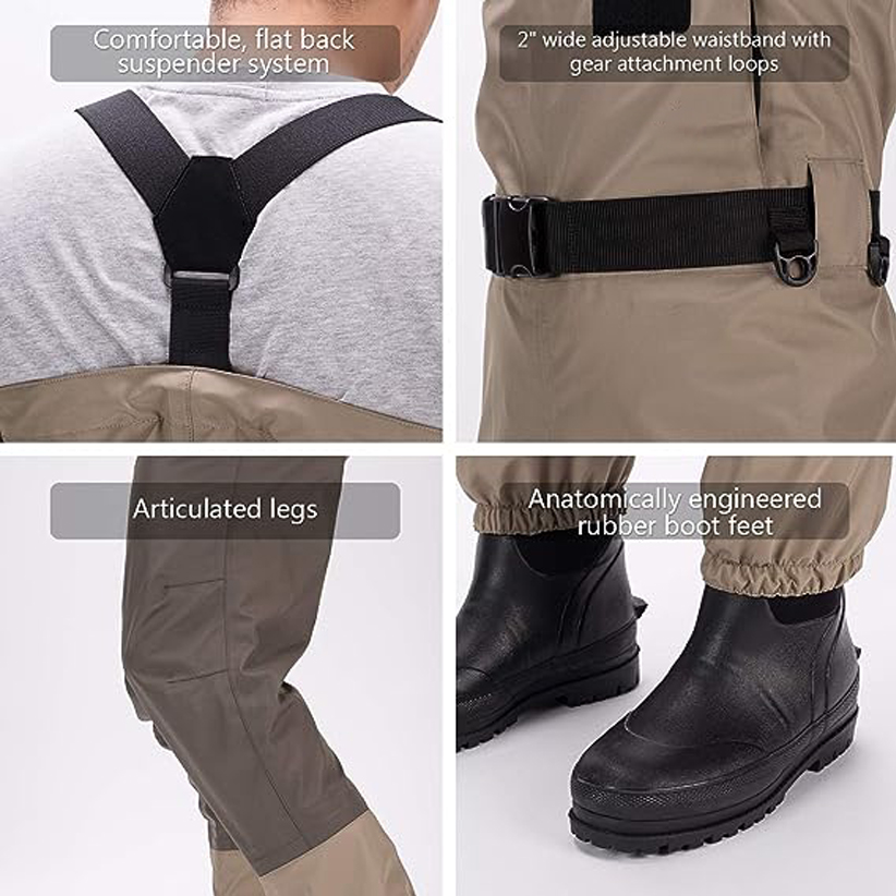 Mens Breathable Lightweight Chest And Waist Convertible Waders Jpg