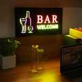 BAR Welcome LED Hanging Sign Light Board Pub Store Door Window Display Lamp Party Decoration Advertising Commercial Lighting