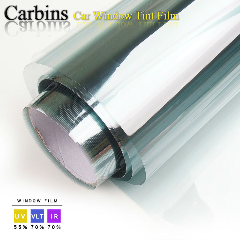 70% VLT Car Front Tint Solar Film! Light Blue 76x300cm roll Side Windshield Workable.