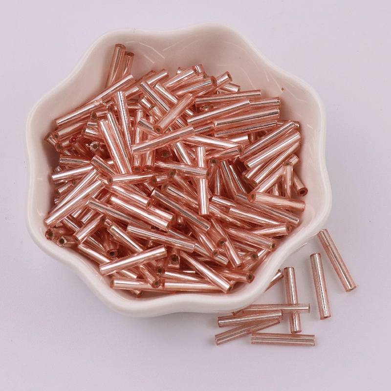 10g About 72 pieces 8/0 15mm long glass tube Bugle beads DIY for jewelry production process DIY accessories, bags, clothing