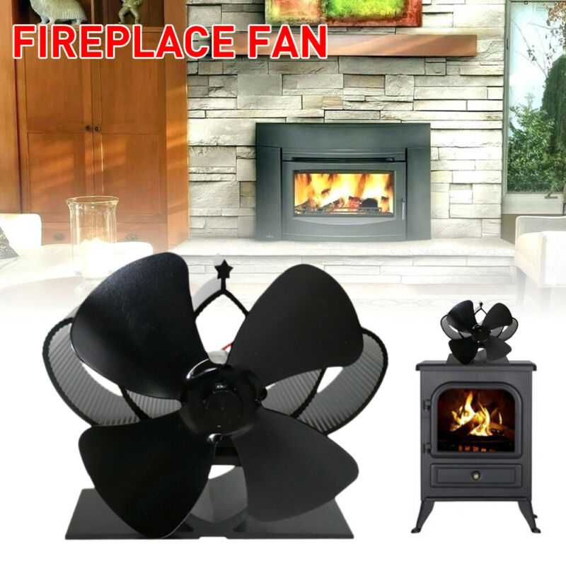 Home & Living Environment Fireplace Log Burner 5 Blade Silent Stove Fan Tools
