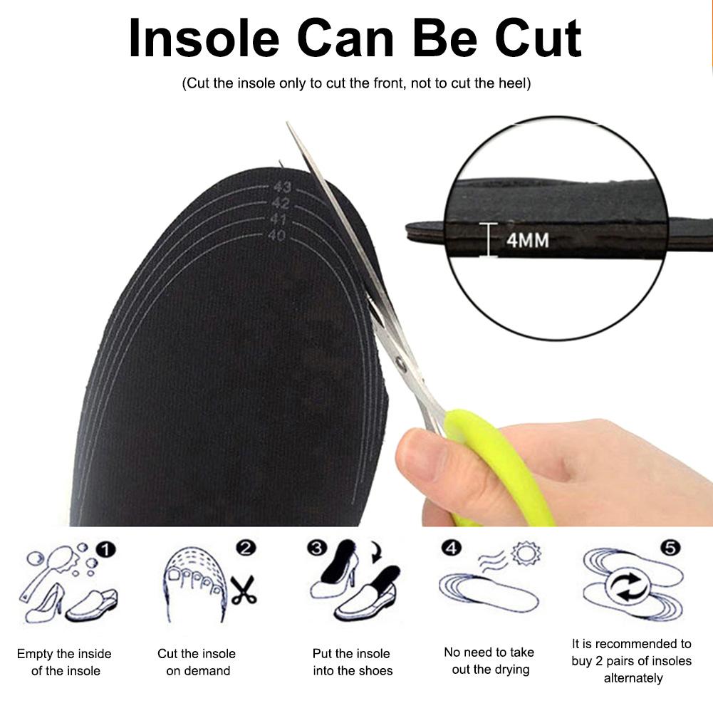 1Pair Cuttable Powered Electric Heated Shoe Insoles Foot Warmer Winter USB Charger Heating Insole For For Outdoor Skiing Hiking