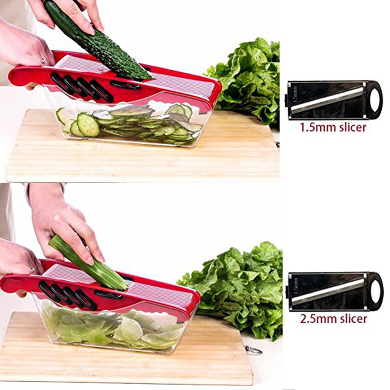 6 In 1 Vegetable Cutter with Steel Blade Mandoline Slicer Potato Peeler Carrot Cheese Grater vegetable slicer Kitchen Accessory
