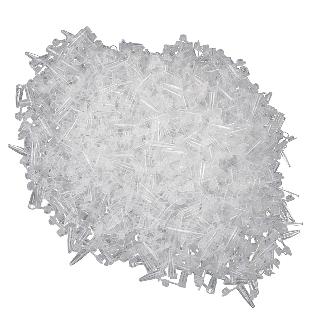 1000 Pcs 0.2ml Round Bottom Centrifuge Tubes w Attached Caps Clear White