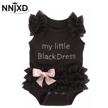 Summer Bow Baby Girls Ruffles Romper 3M 18M 24M Infant Newborn Girls Baby Jumpsuit Playsuit Bow Baby Clothes Outfits Suits