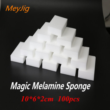 100pcs 100*60*20mm White Melamine Sponge Magic Sponge Eraser For Kitchen Office Bathroom Clean Accessory/Dish Cleaning Nano