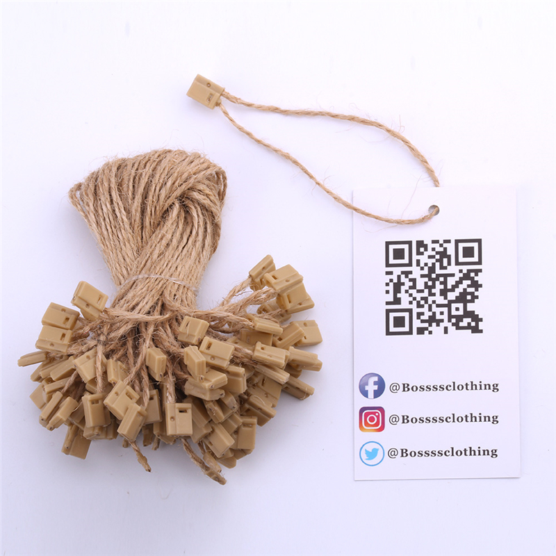 1000 pieces/lot jute hemp hang tag string in apparel 7 inches retro jute hang tag string cord for garment price tag label