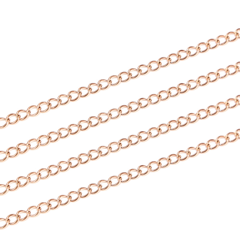 Stainless Steel Rose Gold Meter Link Chain Necklace Rolo Link Chain By Meter DIY Jewelry Making Cadena Por Metros Extend Chain